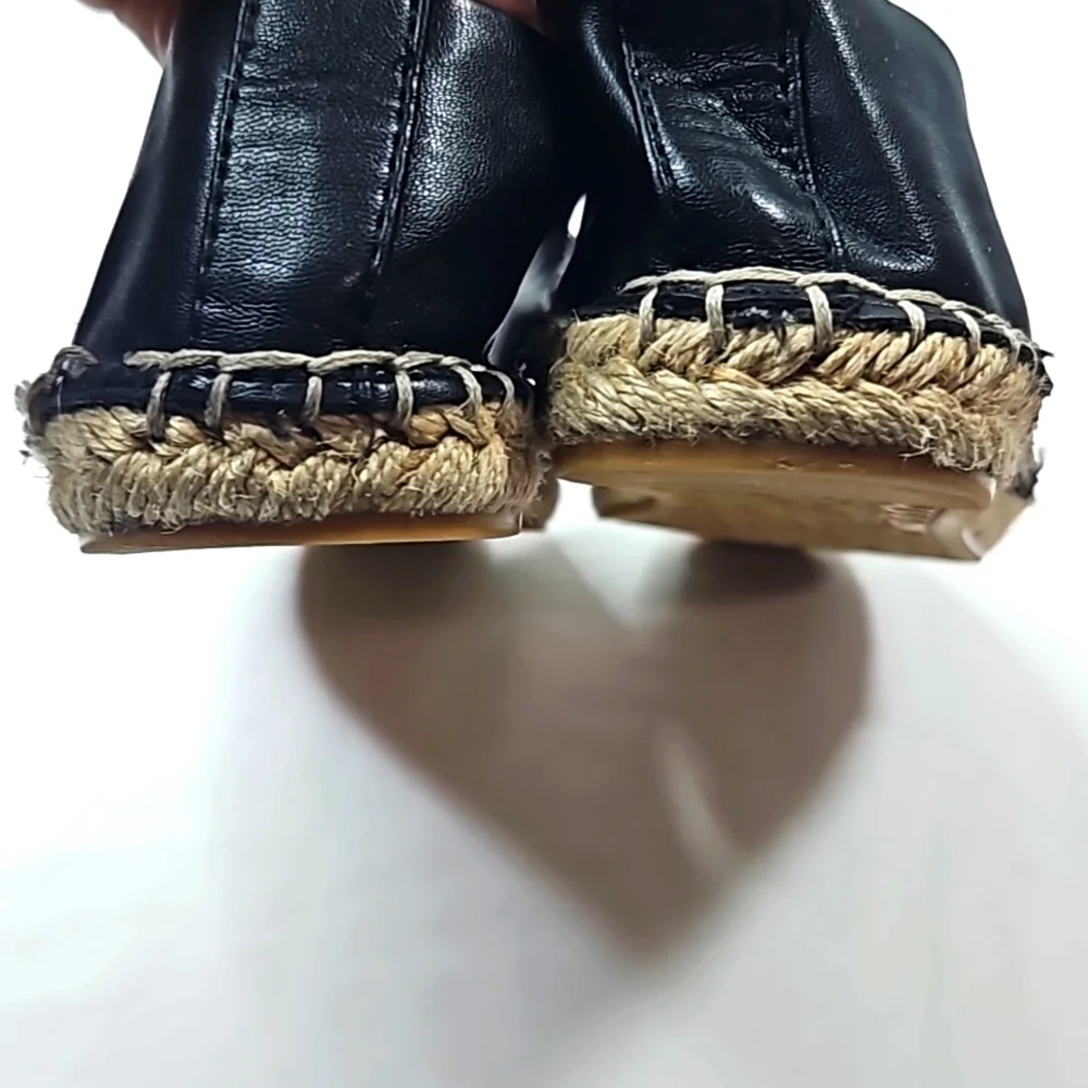 DKNY Signature Mali Espadrille Loafer Flats 7.5M Black/Gray